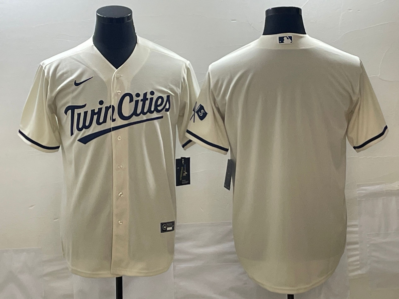 Men's Minnesota Twins Beige Alternate Team Blank Jersey